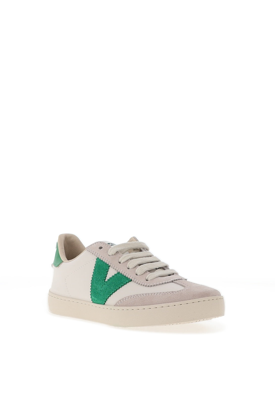 Victoria Womens Berlin Leather Trainers, White & Green