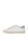 Victoria Womens Berlin Leather Glitter Logo Trainers, White & Jade
