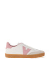 Victoria V Detail Gum Sole Trainers, White & Rose
