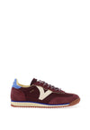 Victoria Saturno Nylon Split Leather Trainers, Wine