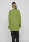 Vila Ril Long Open Knit Cardigan, Kelp Forest