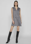 Vila Naba Back Bow Waistcoat Dress, Dark Grey