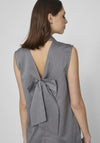 Vila Naba Back Bow Waistcoat Dress, Dark Grey