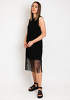 Vila Macia Fringe Trim T-Shirt Dress, Black