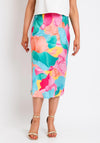 Vila Dinna Satin Printed Midi Skirt, Tigerlily