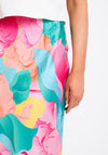 Vila Dinna Satin Printed Midi Skirt, Tigerlily