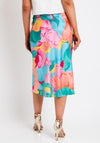 Vila Dinna Satin Printed Midi Skirt, Tigerlily