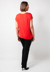 Vila Ellette Satin Front T Shirt, Red