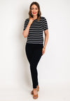 Vila Fulina Round Neck Striped Sweater, Navy
