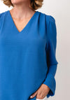 Vila V-Neck Long Sleeved Top, Blue
