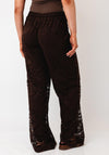Vila Maye High Waisted Lace Trousers, Brown