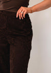 Vila Maye High Waisted Lace Trousers, Brown
