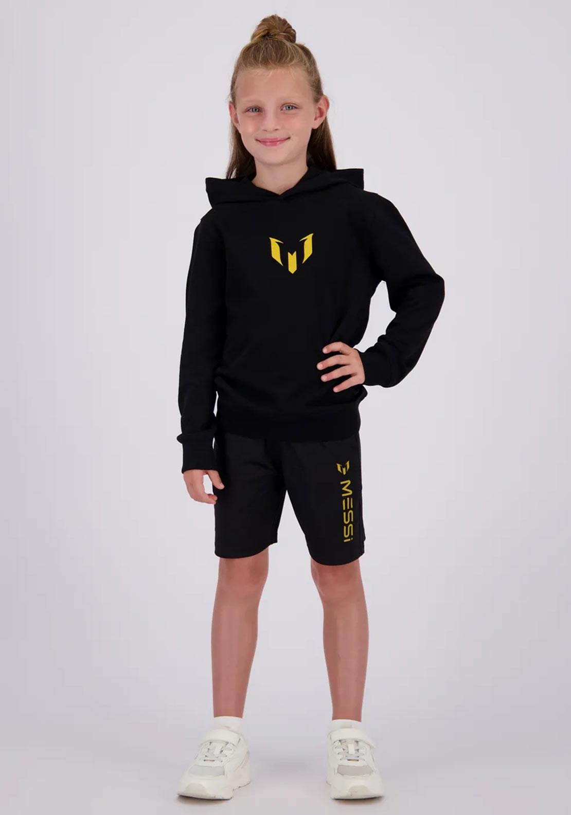Vingino X Messi Kids Unisex Long Sleeve Hoodie, Black