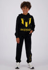 Vingino X Messi Kids Unisex Large Logo Long Sleeve Hoodie, Black