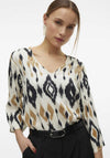 Vero Moda Millie V Neck Top, Birch