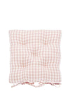Walton & Co County Gingham Seat Pad with Ties, Plaster Pink