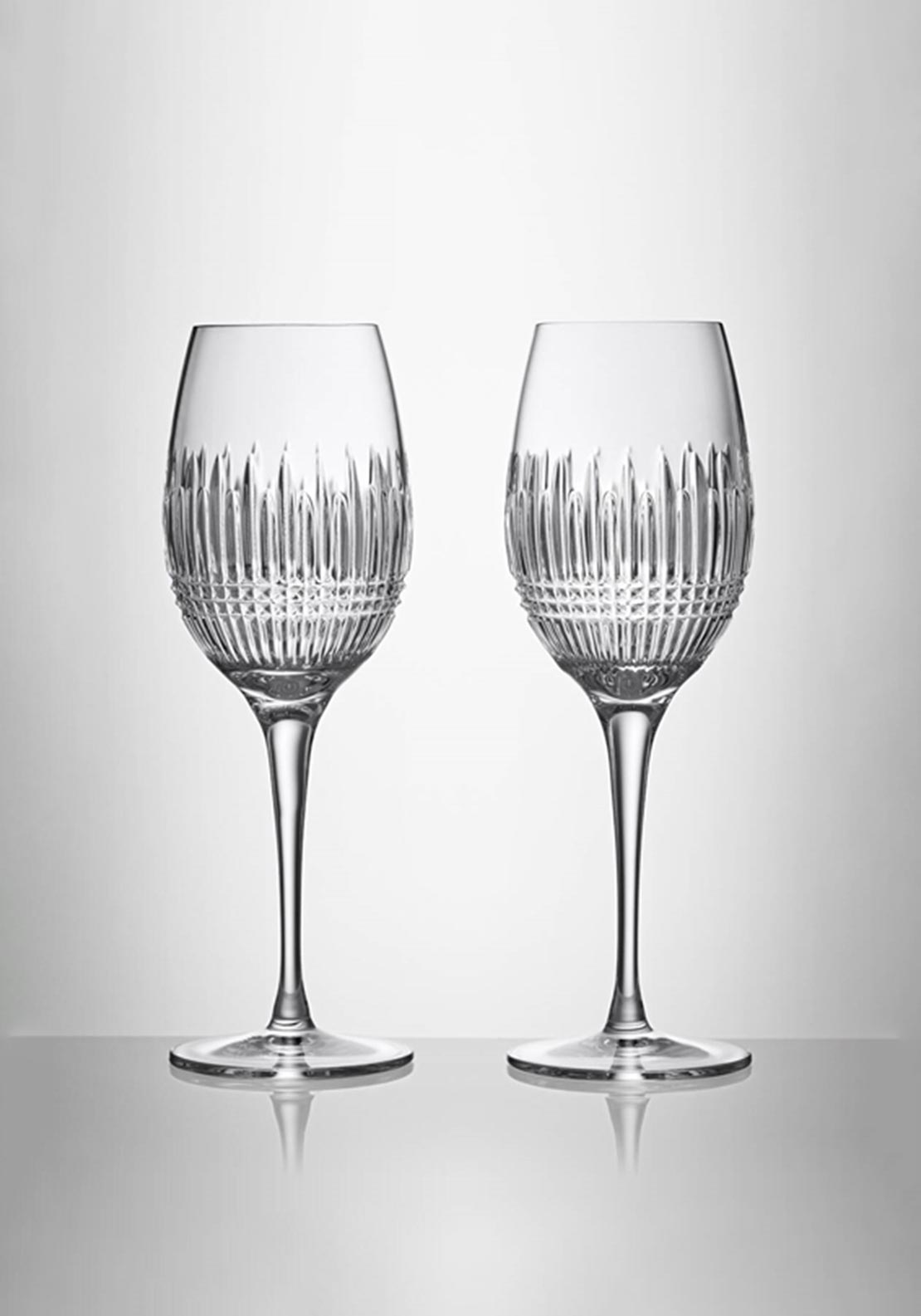 Waterford Crystal Lismore Diamond Essence Set of 2 White Wine Glasses