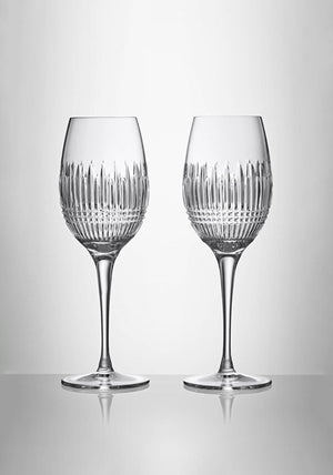 Waterford Crystal Lismore Diamond Essence Set of 2 White Wine Glasses