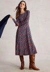 White Stuff Madeline Long Sleeve Midi Abstract Print Dress, Green