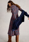 White Stuff Madeline Long Sleeve Midi Abstract Print Dress, Green