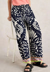White Stuff Farah Printed Wide Leg Trousers, Navy Multi