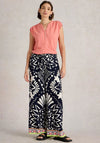 White Stuff Farah Printed Wide Leg Trousers, Navy Multi