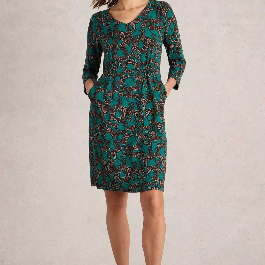 white stuff tallie jersey dress White Stuff Tallie Printed Jersey Dress, Green