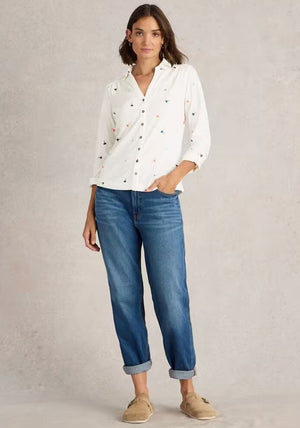White Stuff Annie Embroidered Shirt, White