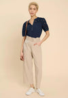 White Stuff Bella Broderie Mix Top, French Navy