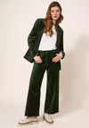 White Stuff Evelyn Velvet Blazer, Dark Green