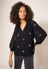 White Stuff Astrid Sequin Blouse, Black Multi