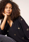 White Stuff Astrid Sequin Blouse, Black Multi