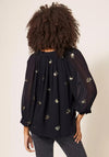 White Stuff Astrid Sequin Blouse, Black Multi
