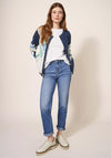 White Stuff Floral Knit Cardigan, Navy Multi