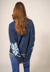White Stuff Floral Knit Cardigan, Navy Multi