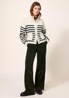 White Stuff Bonnie Striped Knit Cardigan, Ivory