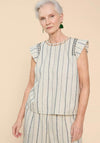 White Stuff Carla Stripe Linen Blend Top, Natural