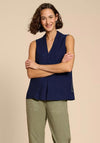 White Stuff Celia Mix Jersey Shirt, French Navy