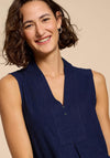 White Stuff Celia Mix Jersey Shirt, French Navy