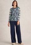 White Stuff Clara Floral Striped Top, Navy and Ivory