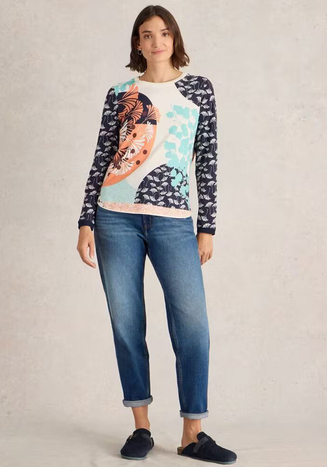White Stuff Clara Patterned Top, Multi Coloured