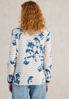 White Stuff Clara Floral Striped Top, Grey Multi