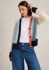 White Stuff Colour Block Knitted Cardigan, Blue Multi