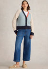 White Stuff Colour Block Knitted Cardigan, Blue Multi
