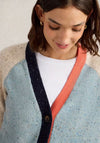 White Stuff Colour Block Knitted Cardigan, Blue Multi