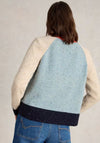 White Stuff Colour Block Knitted Cardigan, Blue Multi