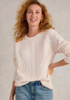 White Stuff Patchwork Cable Knit Jumper, Cream