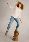 White Stuff Patchwork Cable Knit Jumper, Cream
