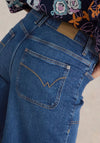 White Stuff Tia Wide Leg Cropped Jeans, Dark Denim