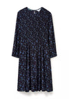 White Stuff Aneth Shirred Waist Midi Dress, Black Print